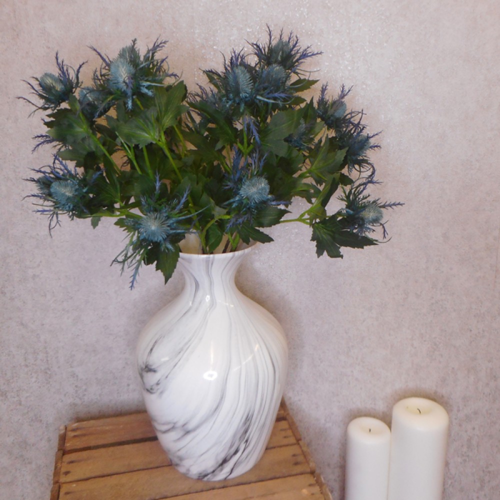 Wild Sea Holly Thistles Aqua Blue 67cm Artificial Thistles